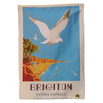 Cotton Tea Towel - Seaside & Seagull Brighton